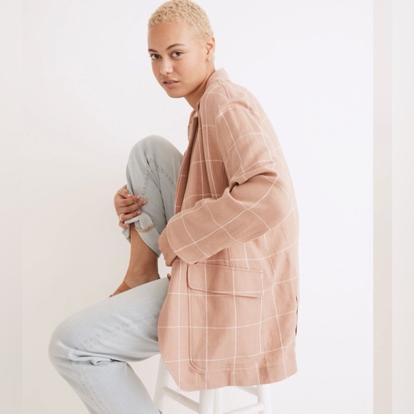 Madewell Breezewoven Larsen Blazer in Windowpane Size M - Picture 3 of 12